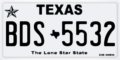 TX license plate BDS5532
