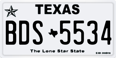 TX license plate BDS5534