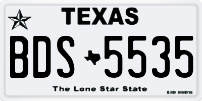 TX license plate BDS5535