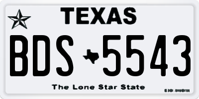 TX license plate BDS5543