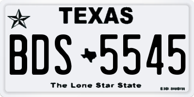 TX license plate BDS5545