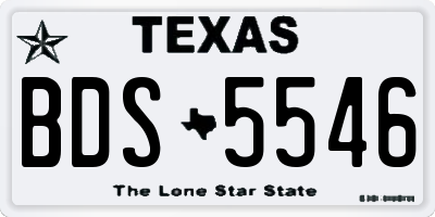 TX license plate BDS5546