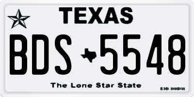 TX license plate BDS5548