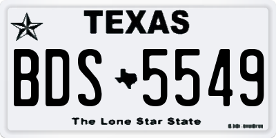 TX license plate BDS5549