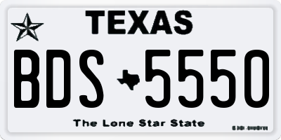TX license plate BDS5550