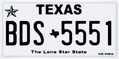 TX license plate BDS5551