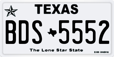 TX license plate BDS5552