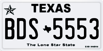 TX license plate BDS5553