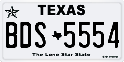 TX license plate BDS5554