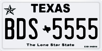 TX license plate BDS5555