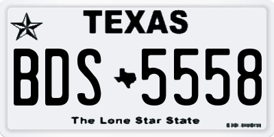 TX license plate BDS5558