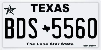 TX license plate BDS5560