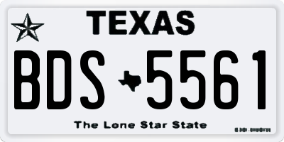 TX license plate BDS5561