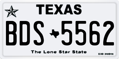 TX license plate BDS5562