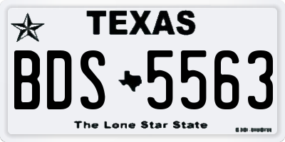 TX license plate BDS5563