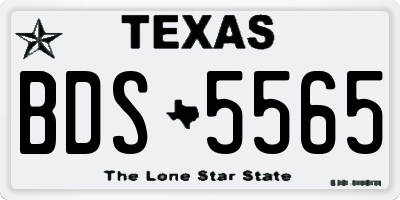 TX license plate BDS5565