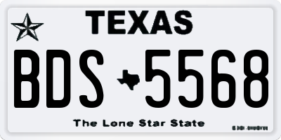 TX license plate BDS5568
