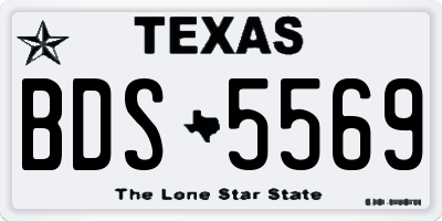 TX license plate BDS5569