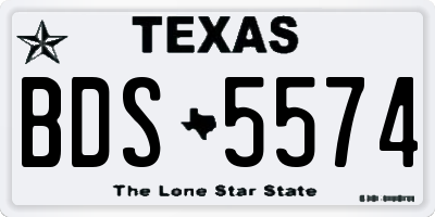 TX license plate BDS5574