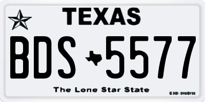 TX license plate BDS5577