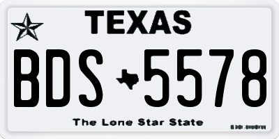 TX license plate BDS5578