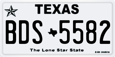 TX license plate BDS5582