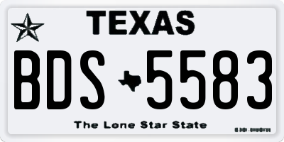 TX license plate BDS5583