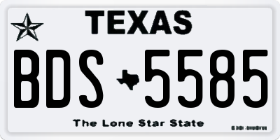 TX license plate BDS5585