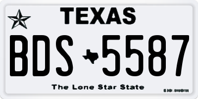 TX license plate BDS5587