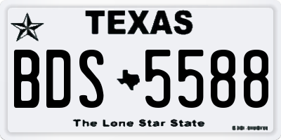 TX license plate BDS5588