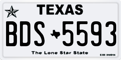 TX license plate BDS5593