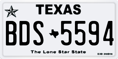 TX license plate BDS5594