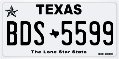 TX license plate BDS5599