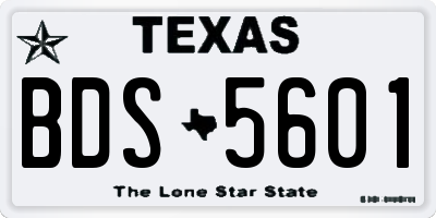 TX license plate BDS5601