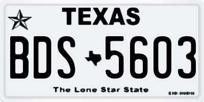TX license plate BDS5603