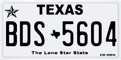 TX license plate BDS5604