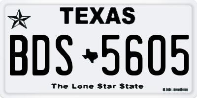 TX license plate BDS5605