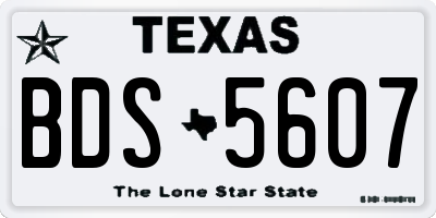 TX license plate BDS5607