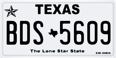 TX license plate BDS5609