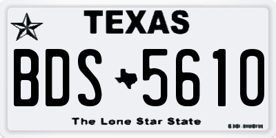 TX license plate BDS5610