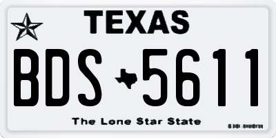 TX license plate BDS5611