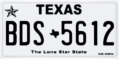 TX license plate BDS5612
