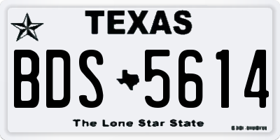 TX license plate BDS5614