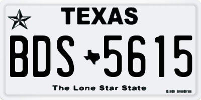 TX license plate BDS5615