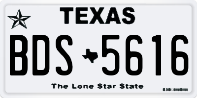 TX license plate BDS5616
