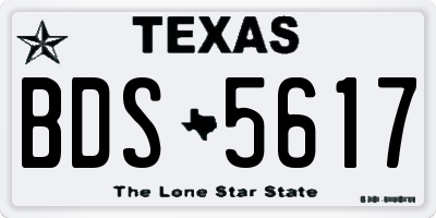 TX license plate BDS5617
