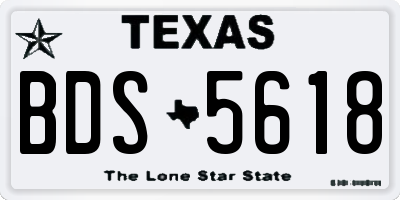 TX license plate BDS5618