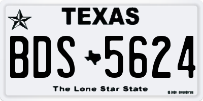 TX license plate BDS5624