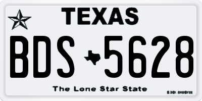 TX license plate BDS5628