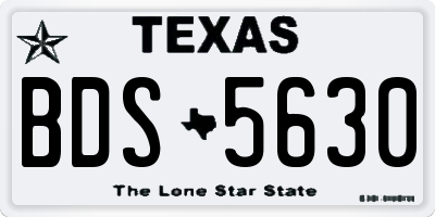 TX license plate BDS5630